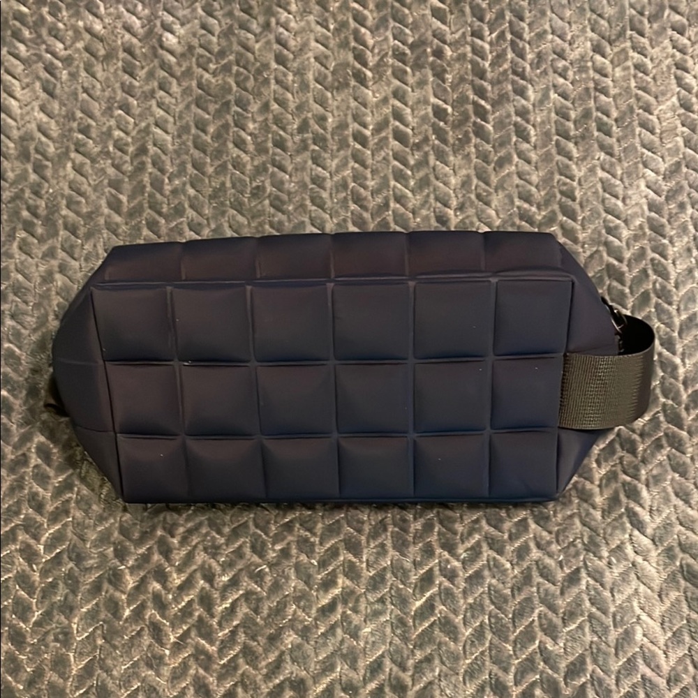 NWOT Navy PlushQuilted Toiletry Bag